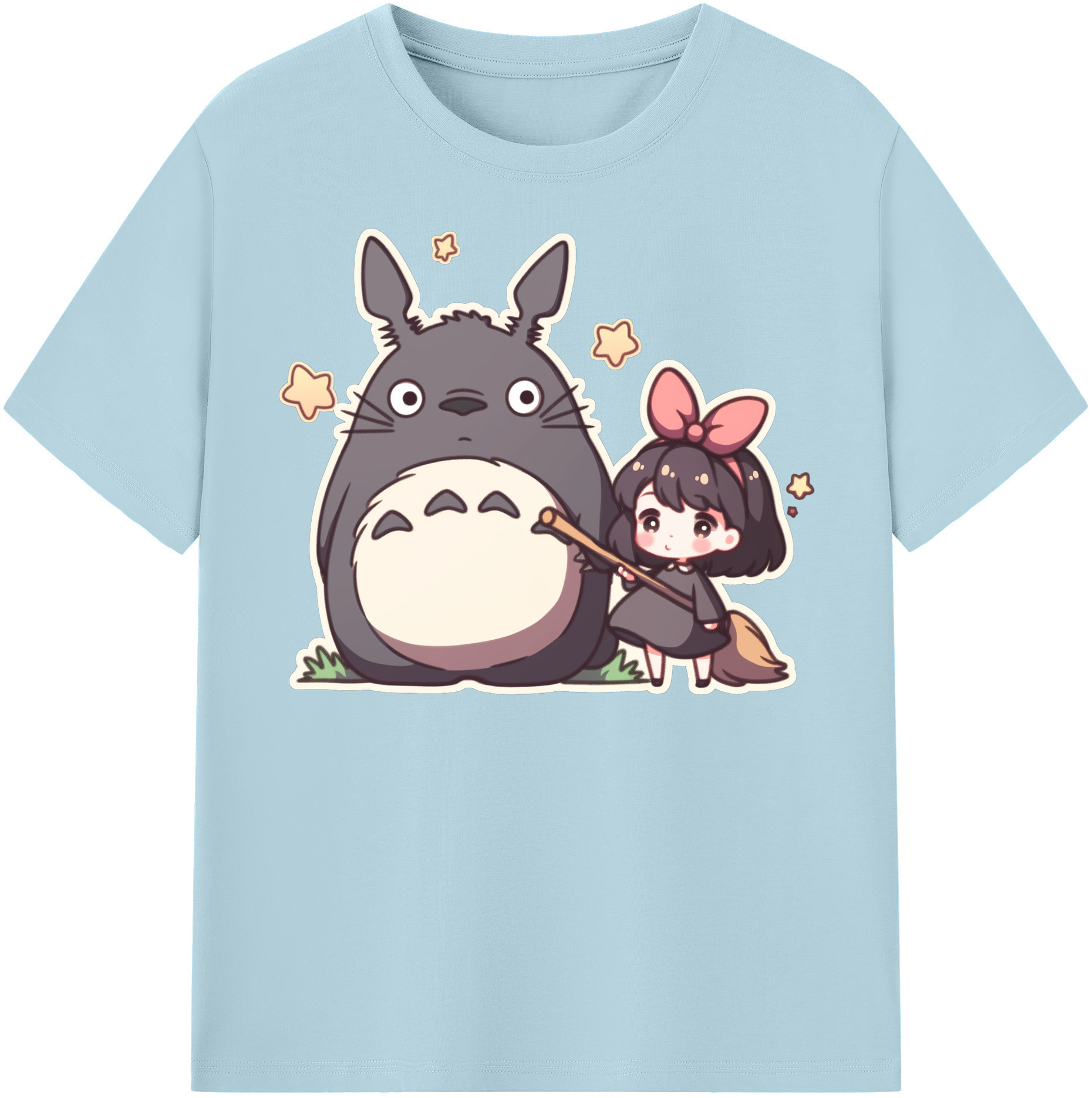 （画像用） となりのトトロ 草壁メイ 草壁サツキ My Neighbor Totoro Satsuki Kusakabe Mei Kusakabe 綿100％半袖Tシャツ（フロントプリント）